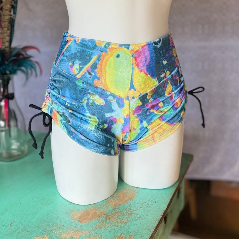 Liquid Light Velvet Cinch Shorts - New - Warrior Within Designs